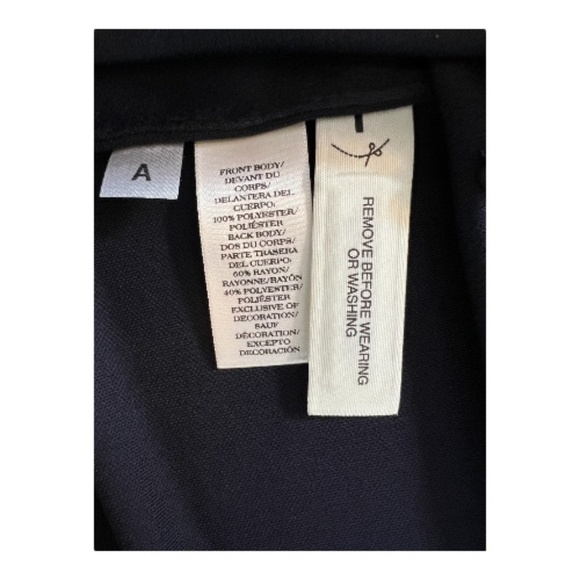 ✨ EUC ANN TAYLOR Navy Sleeveless Shell with Floral Appliqué Hem | Women’s Sz M - Picture 7 of 8